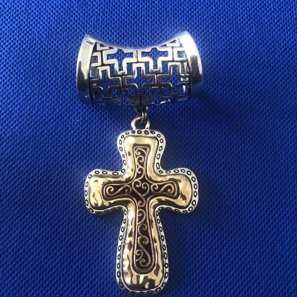 scarf slide silver tone 3.5”x1.5”